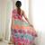 multicolor tissue fabric digital printed fancy mirror work saree