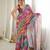 multicolor tissue fabric digital printed fancy mirror work saree