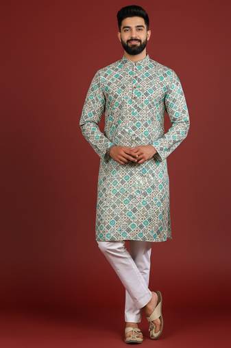 Blue color beautiful kurta payjama for handsome men's looks