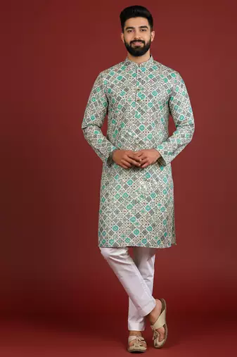 Blue color beautiful kurta payjama for handsome men's looks