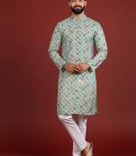 Blue color beautiful kurta payjama for handsome men's looks