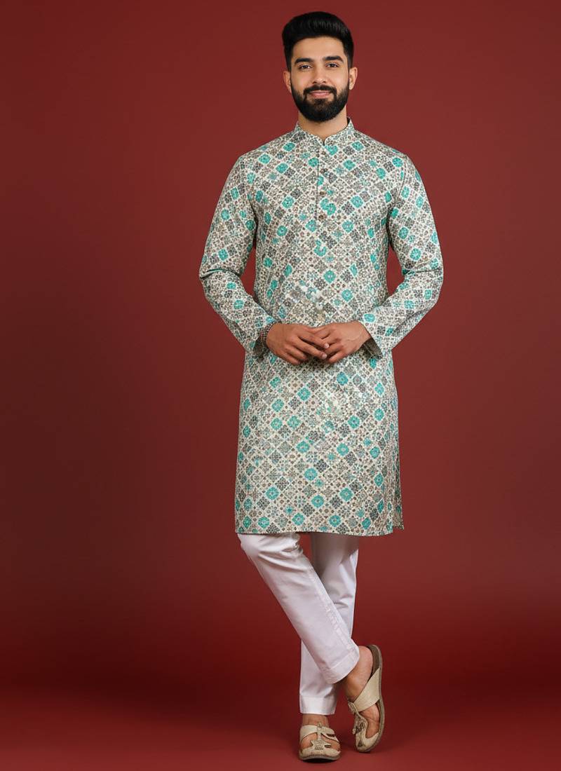 Blue color beautiful kurta payjama for handsome men's looks