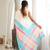 off white color tissue fabric digital printed fancy mirror work saree