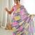 grey color tissue fabric digital printed fancy mirror work saree
