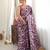 mauve color tissue fabric digital printed fancy mirror work saree