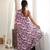 mauve color tissue fabric digital printed fancy mirror work saree