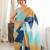 multicolor tissue fabric digital printed fancy mirror work saree