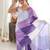 purple color tissue fabric digital printed fancy mirror work saree