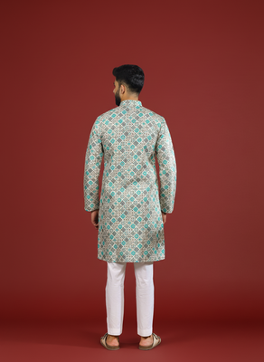 Blue color beautiful kurta payjama for handsome men's looks 2