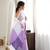 purple color tissue fabric digital printed fancy mirror work saree