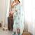 sea green color tissue fabric digital printed fancy mirror work saree