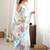 sea green color tissue fabric digital printed fancy mirror work saree