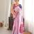 Pink color chinon fabric digital printed fancy mirror work saree