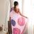 Pink color chinon fabric digital printed fancy mirror work saree
