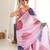 Pink color chinon fabric digital printed fancy mirror work saree