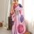 Pink color chinon fabric digital printed fancy mirror work saree