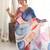 multicolor tissue fabric digital printed fancy mirror work saree