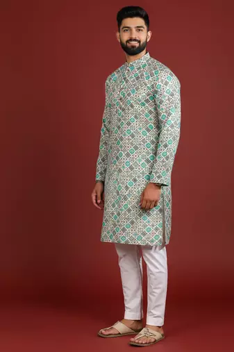 Blue color beautiful kurta payjama for handsome men's looks
