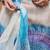 Blue color silk blend designer printed ready to wear ceremonial saree