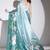 Green color silk blend designer printed ready to wear ceremonial saree