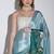 Green color silk blend designer printed ready to wear ceremonial saree