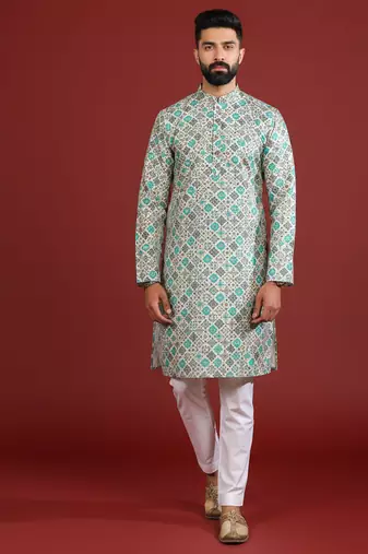 Blue color beautiful kurta payjama for handsome men's looks