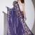 purple color silk blend designer printed ready to wear ceremonial saree