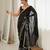 black color star georgette fabric smart work designer graceful saree