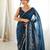 Petrol color star georgette fabric smart work designer graceful saree