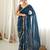 Petrol color star georgette fabric smart work designer graceful saree