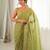 Pista color star georgette fabric smart work designer graceful saree