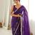 Purple color star georgette fabric smart work designer graceful saree