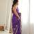 Purple color star georgette fabric smart work designer graceful saree