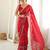 Red color star georgette fabric smart work designer graceful saree