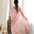Peach color chinon fabric smart printed saree with beautiful border work