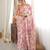 Peach color chinon fabric smart printed saree with beautiful border work