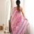 Pink color chinon fabric smart printed saree with beautiful border work