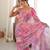 Pink color chinon fabric smart printed saree with beautiful border work