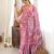 Pink color chinon fabric smart printed saree with beautiful border work