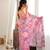 Pink color chinon fabric smart printed saree with beautiful border work