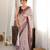 maroon color tissue fabric smart printed saree with beautiful border work