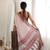 maroon color tissue fabric smart printed saree with beautiful border work
