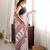 maroon color tissue fabric smart printed saree with beautiful border work