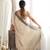 Beige color chinon fabric smart printed saree with beautiful border work