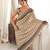 Beige color chinon fabric smart printed saree with beautiful border work