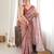 Brown color chinon fabric smart printed saree with beautiful border work