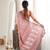 Brown color chinon fabric smart printed saree with beautiful border work
