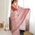 Brown color chinon fabric smart printed saree with beautiful border work