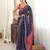 black color tissue fabric smart printed saree with beautiful border work