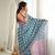 green color tissue fabric smart printed saree with beautiful border work